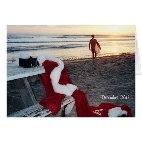 Santa Surfs The Day After Christmas Card Zazzle