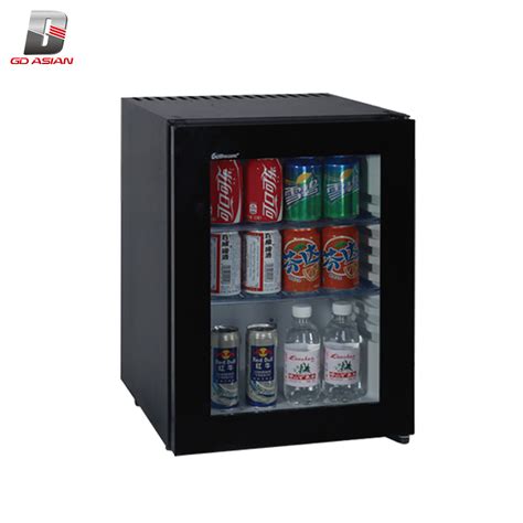 40l Glass Door Silent Hotel Mini Bar Fridge Black Mini Fridge And