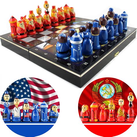 Cold War Chess Set American Vs Soviet Army Chess Board Game Etsy