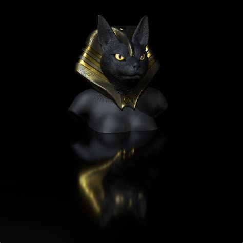 Goddess Bastet Bust Stl D Print Model High Polygon D Model D