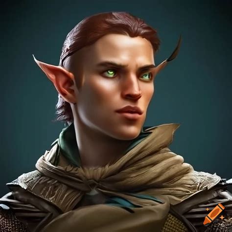 Half Elf Ranger Male Brooding With A Bow On Craiyon