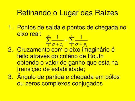 PPT Regras para esboço do Lugar das Raízes PowerPoint Presentation