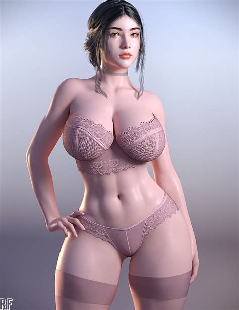 Rule 34 1girls 3d Bra Breasts Choker Curvaceous Female Female Only