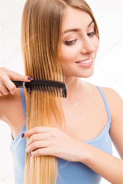 Woman Brushing Long Hair