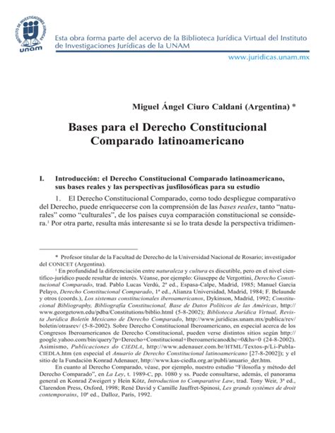 Bases Para El Derecho Constitucional Comparado