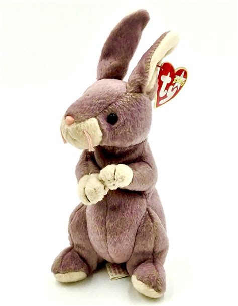 Ty Beanie Babies Springy The Rabbit 2000 Soft Teddy Toy Purple Easter