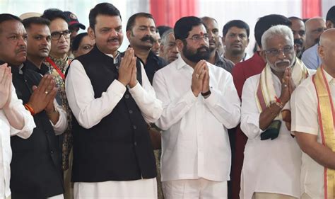 Maharashtra Cm Eknath Shinde Performs Bhoomi Pujan Of Temple Being