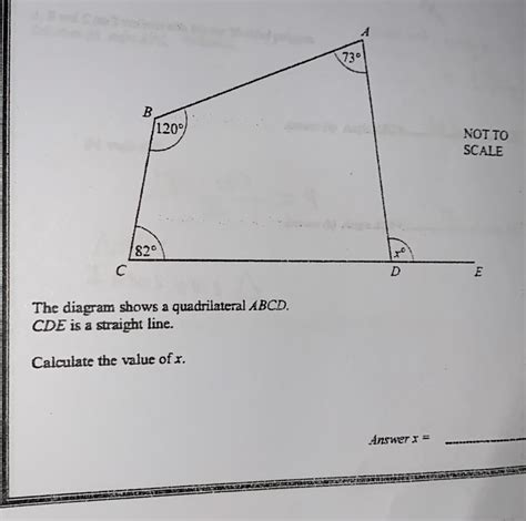 Solved The Diagram Shows A Quadrilateral Abcd Cde Is A Straight Line