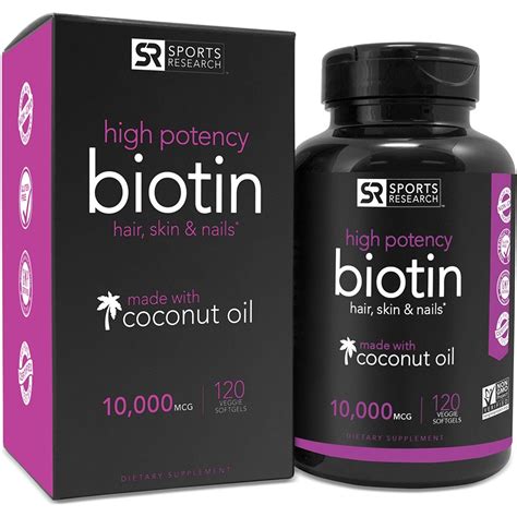 Sports Research Extra Strength Vegan Biotin Vitamin B Supplement With