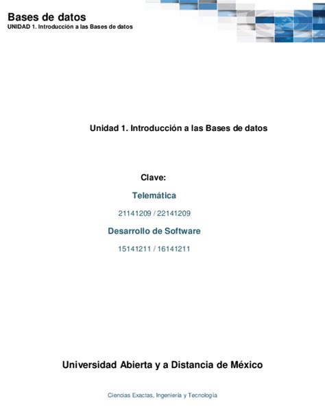 Pdf Bases De Datos Unidad 1 Introducción A Las Bases De Datos Unidad 1 Introducción A Las