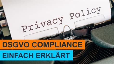 Dsgvo Compliance Lernvideo Einfach Erkl Rt Youtube