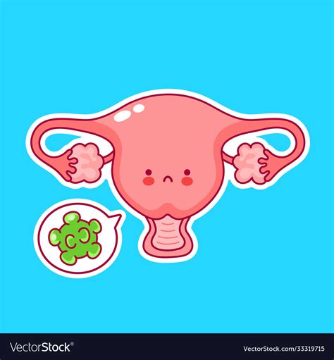 Cute Happy Funny Woman Uterus Organ Royalty Free Vector