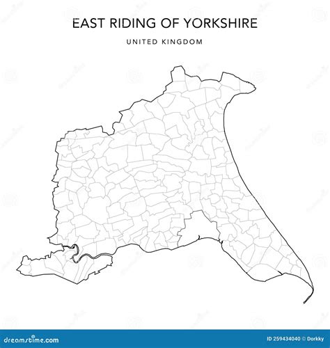 Administrative Map of East Riding of Yorkshire As of 2022 - Vector ...