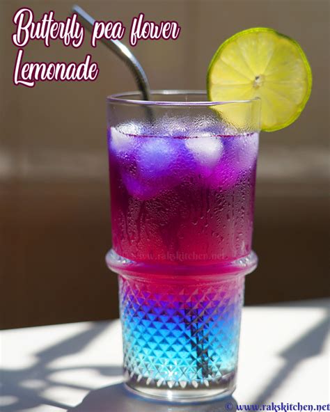 Butterfly Pea Flower Lemonade Recipe Raks Kitchen