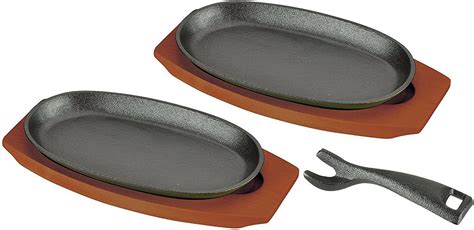 Amazon.com: JapanBargain 1809, Sizzling Steak Plate with Wooden Base ...