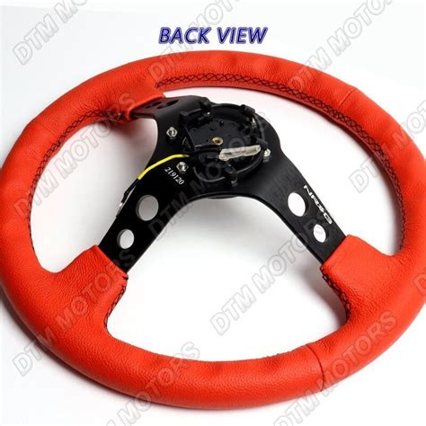 Mm Red Leather Black Center Deep Dish Racing Steering Wheel Nrg Rst