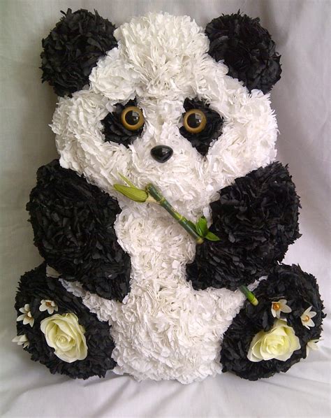 Panda Character Funeral Tribute Silky Bouquets