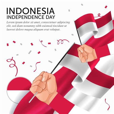 Anniversario Giorno Dellindipendenza Indonesia Banner Biglietto Di Auguri Design Volantino