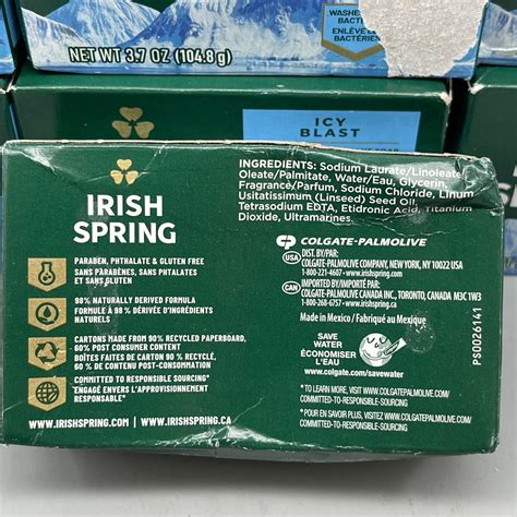 Irish Spring Bar Soap For Men ICY BLAST Deodorant Bar Soap 3 7oz X