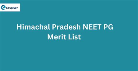 Himachal Pradesh Neet Pg Merit List Dates Rank List Provisional