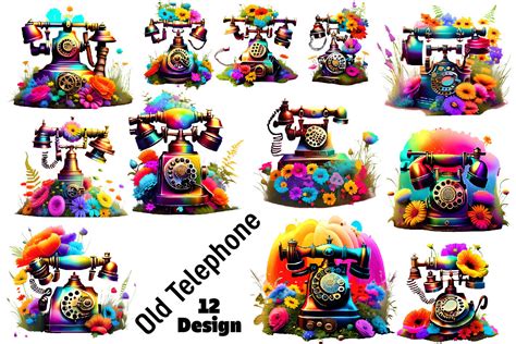 Old Telephone Clipart Bundle Graphic by Bundle · Creative Fabrica