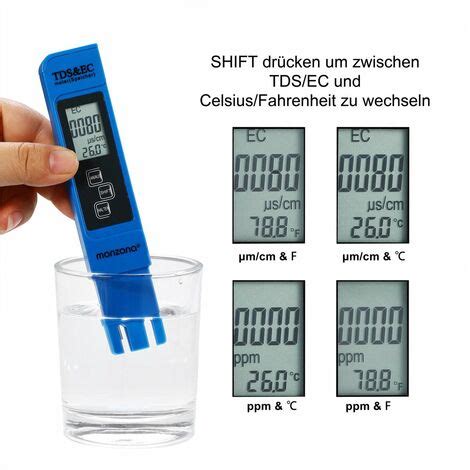 Misuratore Digitale Del Ph Dell Acqua Monzana Con Schermo Lcd E