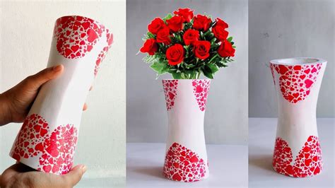 How To Make Flower Vase At Home Easy Flower Vase Making Decorative