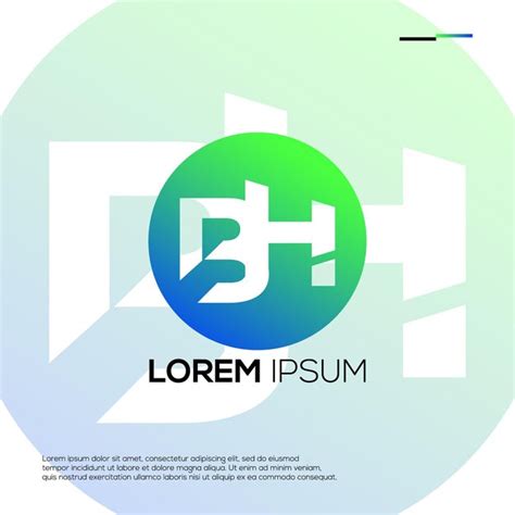 Idéias de design de logotipo bh iniciais modernas Vetor Premium