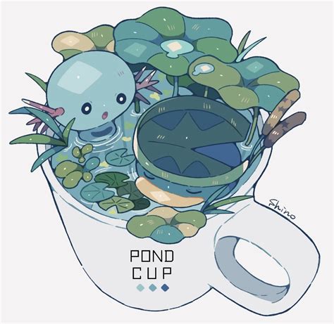 Wooper And Lotad Pokemon Drawn By Shino Shinoru P Danbooru