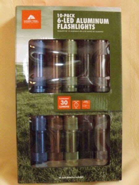 Ozark Trail 6 Led Aluminum Flashlight 10 Pack Plus 30 Aaa Batteries Included For Sale Online Ebay