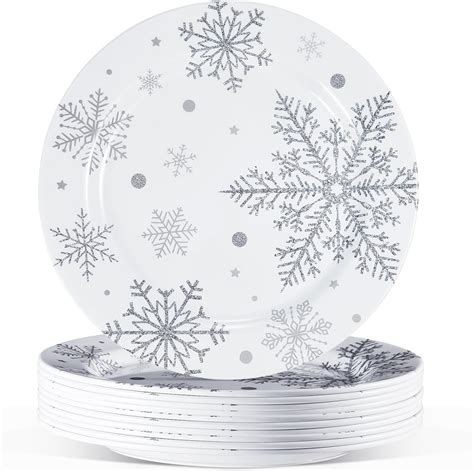 Amazon Ziliny Pcs Christmas Snowflake Plates X