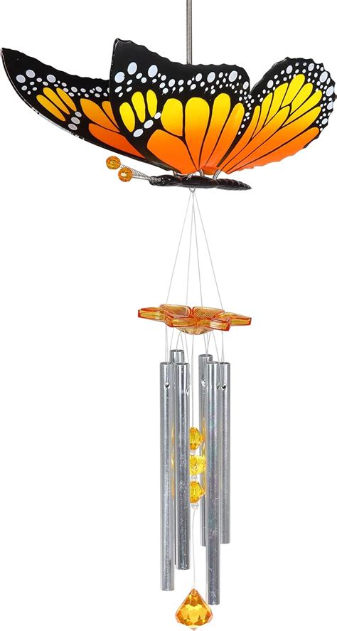 Amazon Exhart Wind Chimes Windywings Large Yellow Butterfly Wind