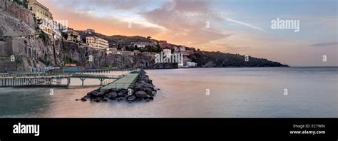 Town Viewed From Marina Piccola Sorrento Campania Italy Stock Photo