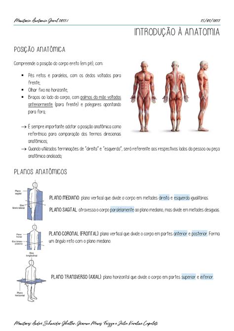 2 Introdução à Anatomia INTRODUÇÃO À ANATOMIA POSIÇÃO ANATÔMICA