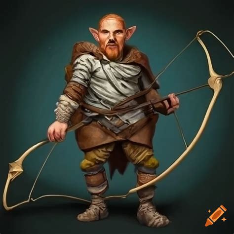 Male Gnome Ranger Gnormen Baits With A Composite Longbow On Craiyon