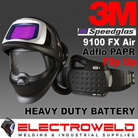 3m Speedglas Flip Up Welding Helmet 9100xxi Fx Air With Adflo Papr Heavy Duty Hd Battery