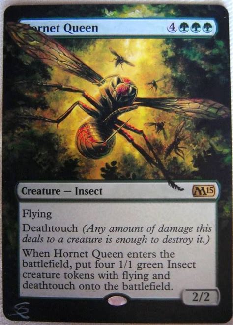 1x Hornet Queen Extended Altered Art Hand Painted Mtg M15 Magic