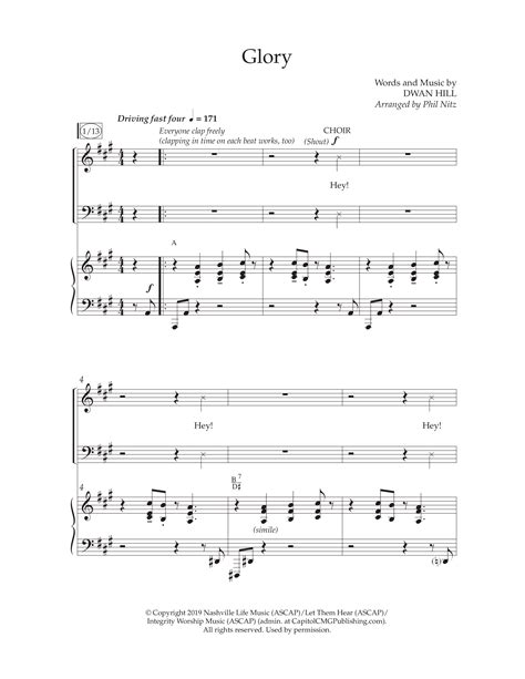 Glory Choral Anthem Satb Sheet Music Pdf Lifeway Choral Arr Phil