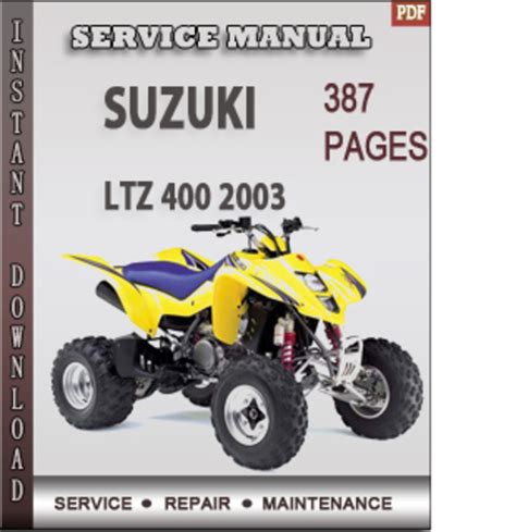 Suzuki Ltz 400 2003 Factory Service Repair Manual Download Tradebit
