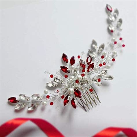 Bride Wedding Hair Comb Crystal Rhinestone Pearls Silver