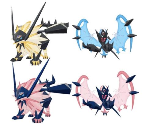 Shiny Dusk Mane And Dawn Wings Necrozma Comparison R Thesilphroad