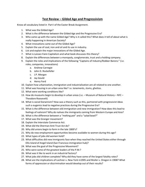 The Gilded Age Worksheet Answers Ivuyteq