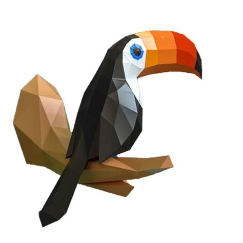 Color Black Bfrdollf Toucan Animaux Tenture 3D Papercraft Bricolage