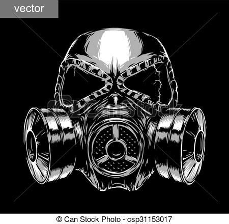 Gas mask illustration. Engrave isolated gas mask vector illustration ...