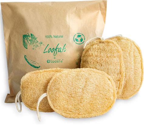 Natural Loofah Exfoliating Sponge 4 Pack Loofa Body