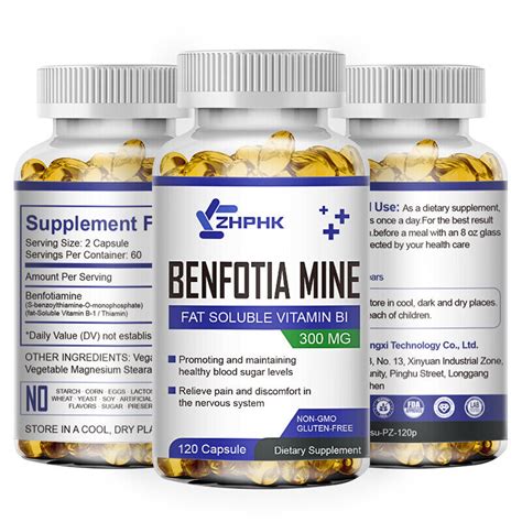 Benfotiamine Capsules 300mg Fat Soluble Thiamine Vitamin B1 NON GMO