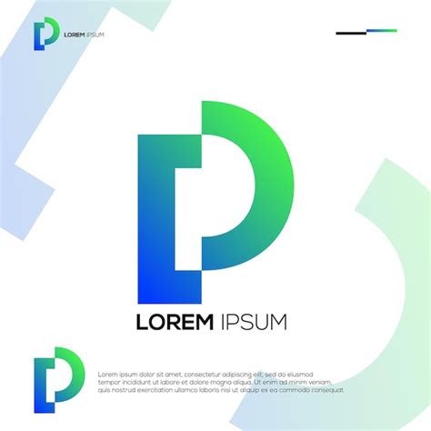 Ideias Modernas De Design De Logotipo Iniciais P Vetor Premium