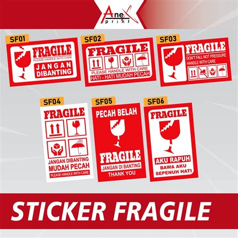 Jual Sticker Fragile Murah Stiker Pecah Belah Stiker Kemasan Olshop