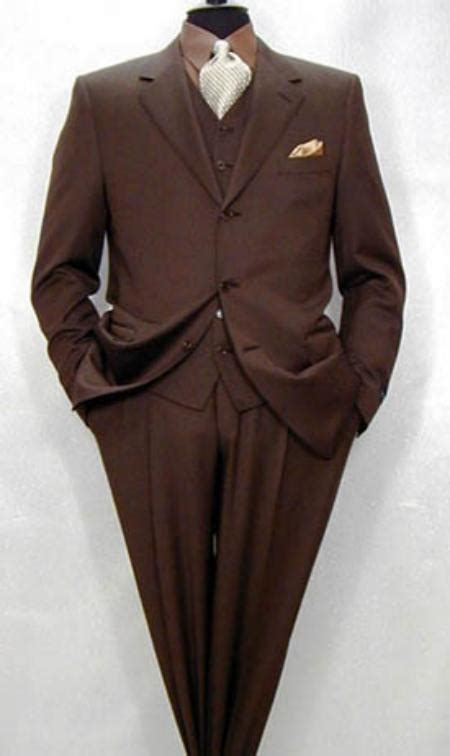 Three Buttons Coco Chocolate Brown Side Vent Man Made Fiber