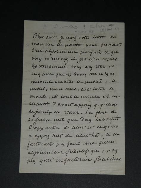 Alexandre Dumas Fils Lettre autographe signée adressée à un Cher ami